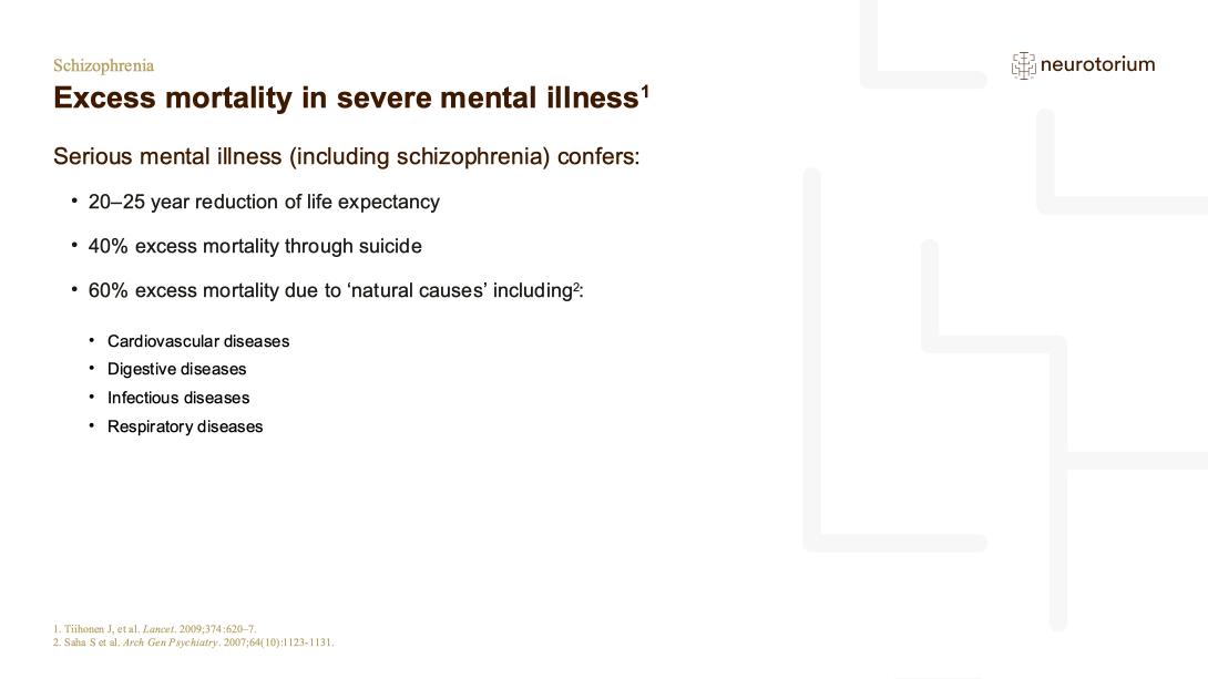 Schizophrenia – Course Natural History and Prognosis – slide 22